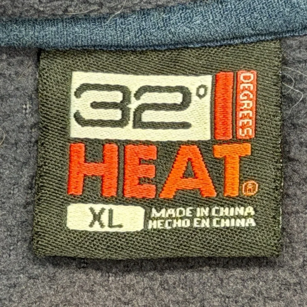 32 Degrees Heat Mens XL Navy Blue Fleece Quarter Button Pullover Sweater Jacket